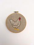 Hen on Natural Linen