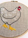 Hen on Natural Linen