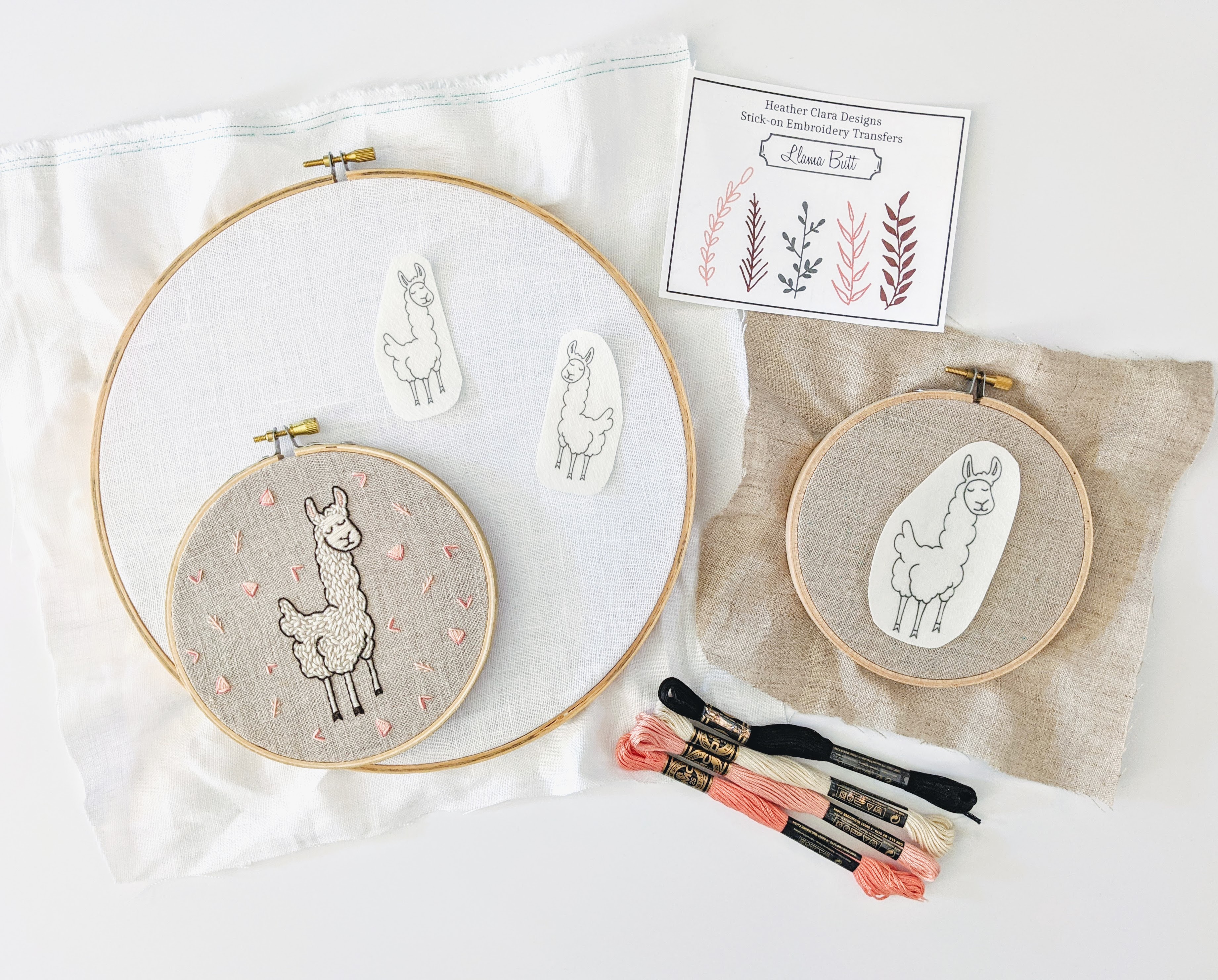 Embroidery Transfer Stickers - Llama Butt