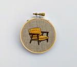 Cigar Chair with Mustard Upholstery