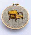 Cigar Chair with Mustard Upholstery