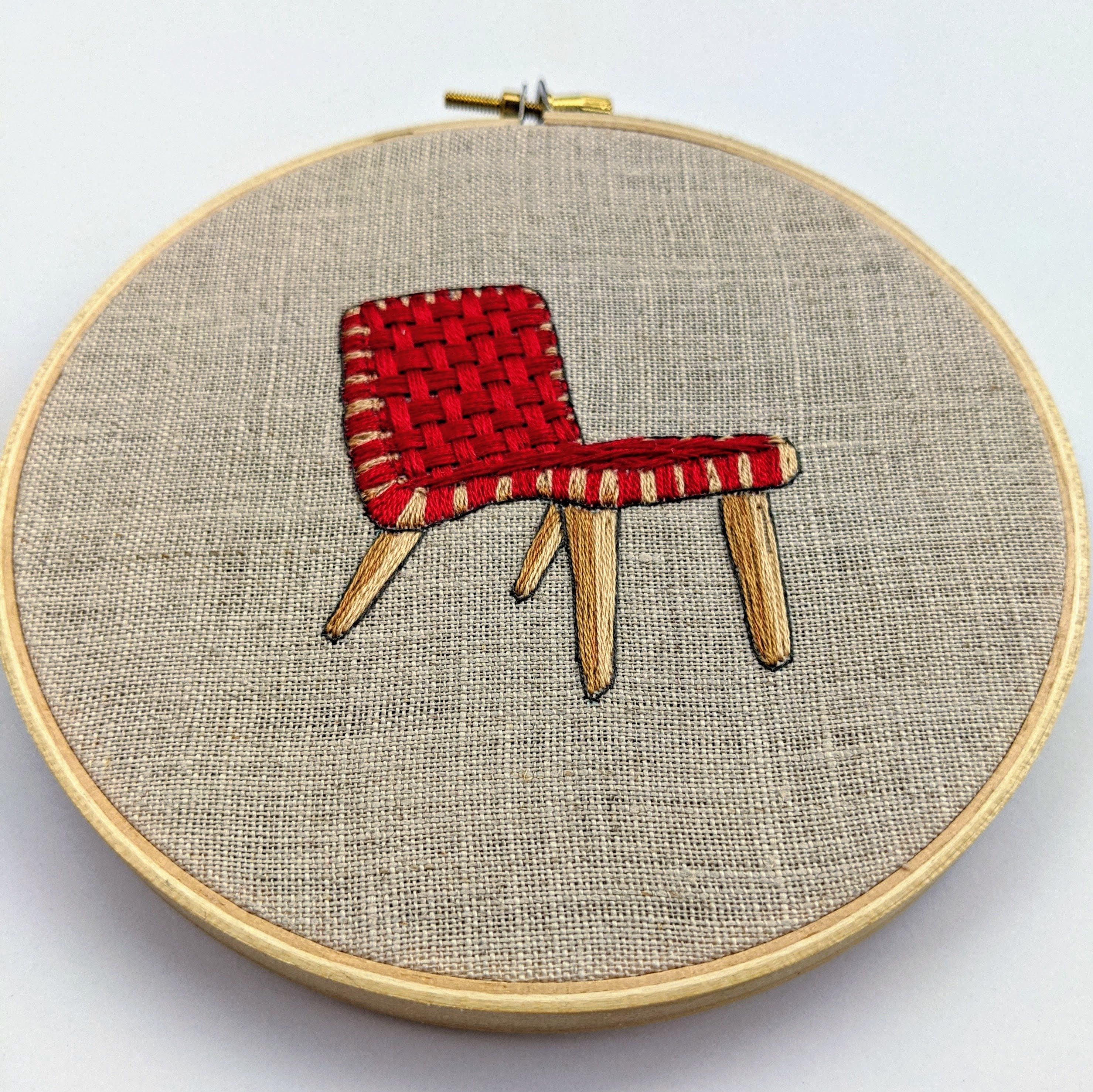 Red Woven Side Chair