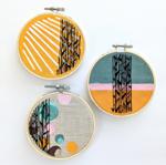 3-Piece Vertical Abstract Hand Embroideries