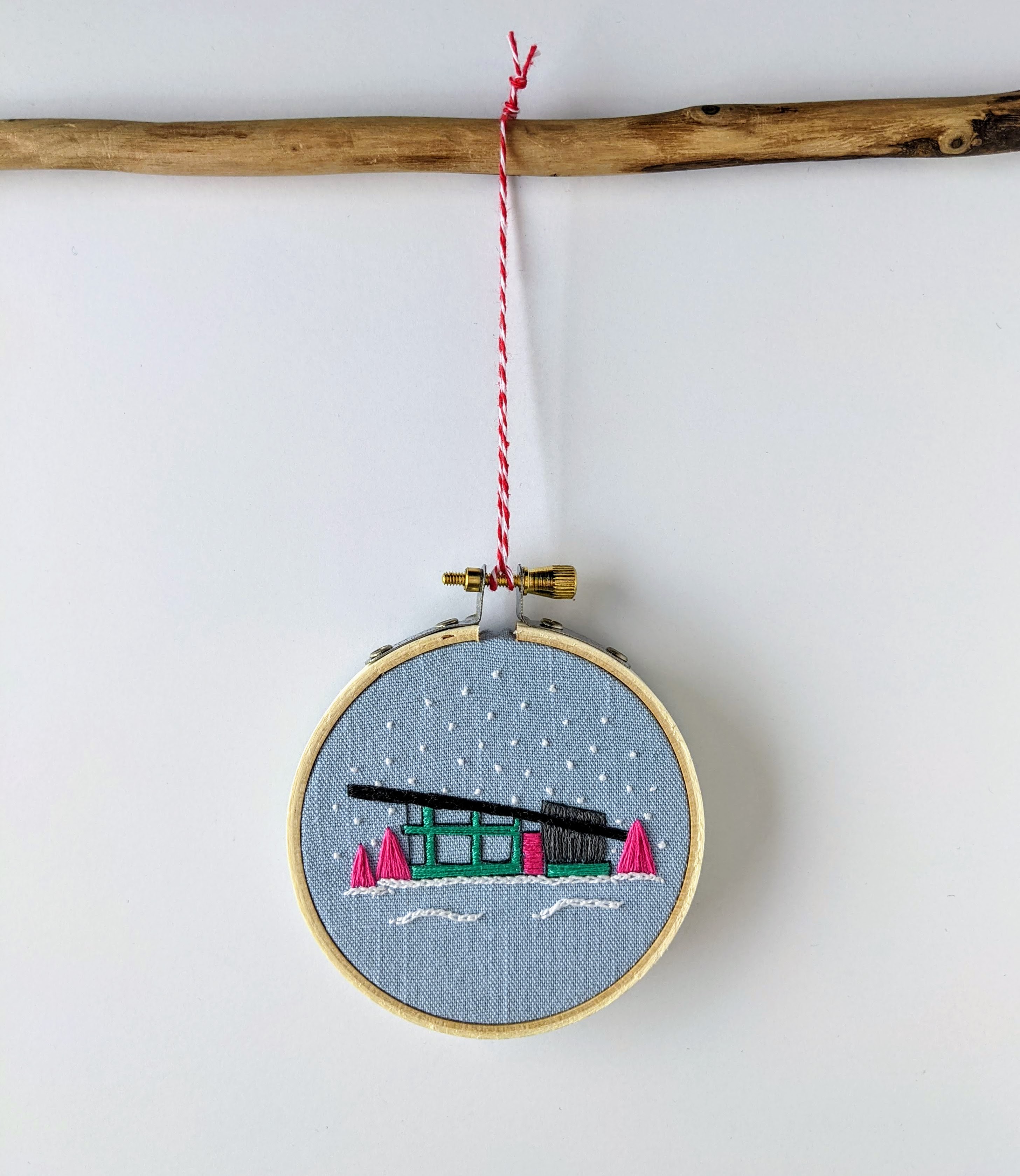 Slant Roof Holiday House Ornament