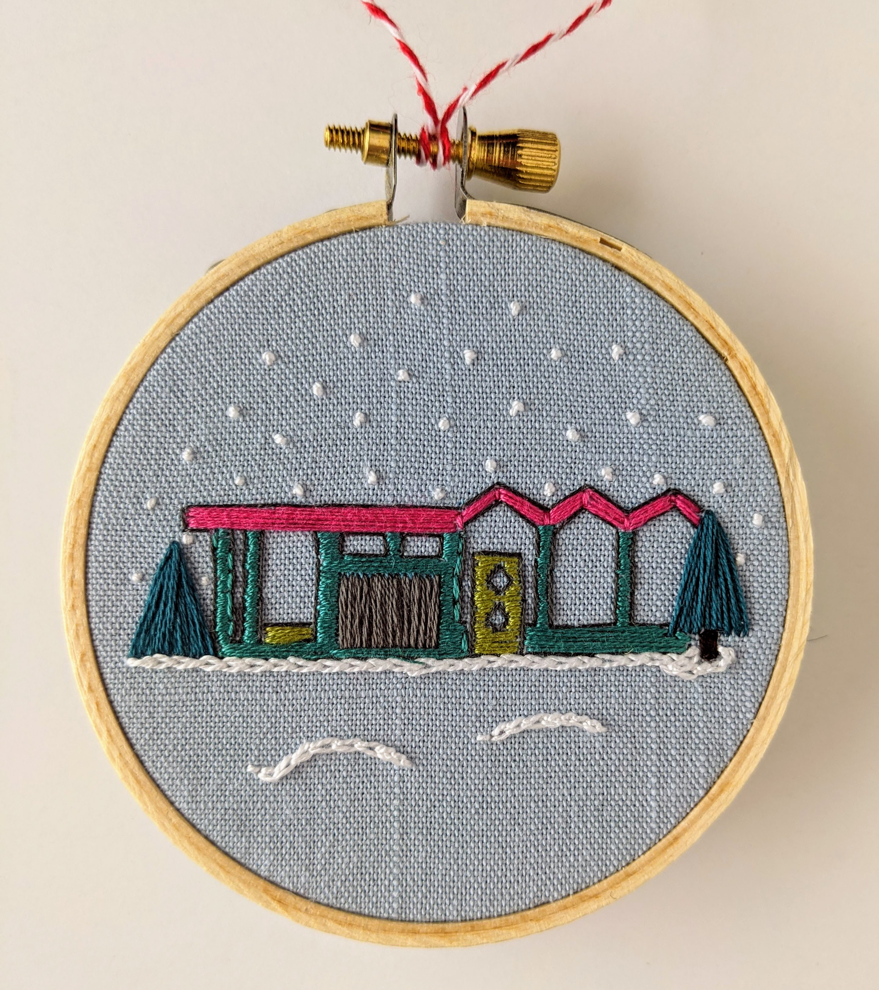 Mid-Century Holiday House Ornament
